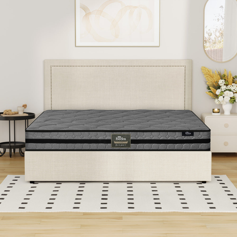Oikiture Bed Frame With Mattress Set Double Size Gas Lift Storage ADI