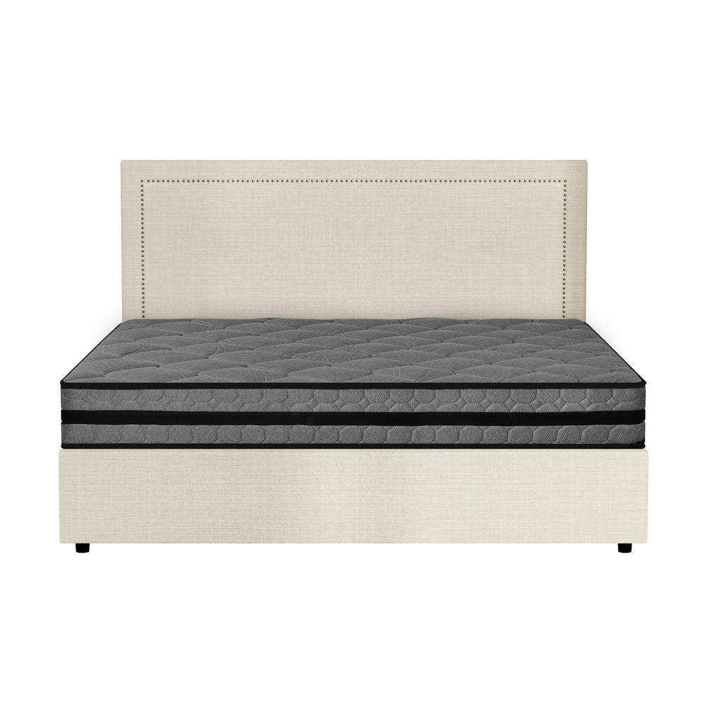 Oikiture Bed Frame With Mattress Set Queen Size Gas Lift Storage ADI