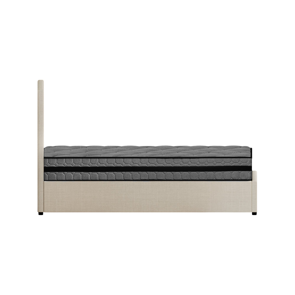 Oikiture Bed Frame With Mattress Set Queen Size Gas Lift Storage ADI