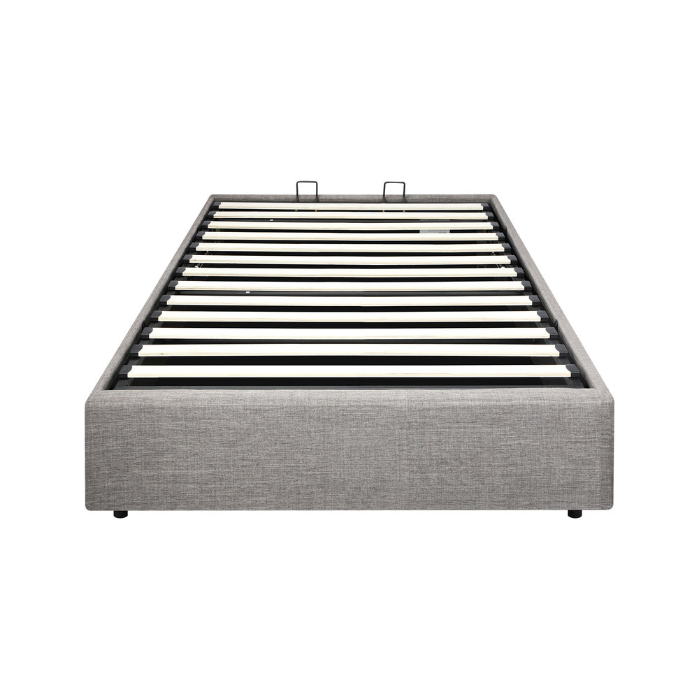 Oikiture Bed Frame Single Size Gas Lift Base With Storage