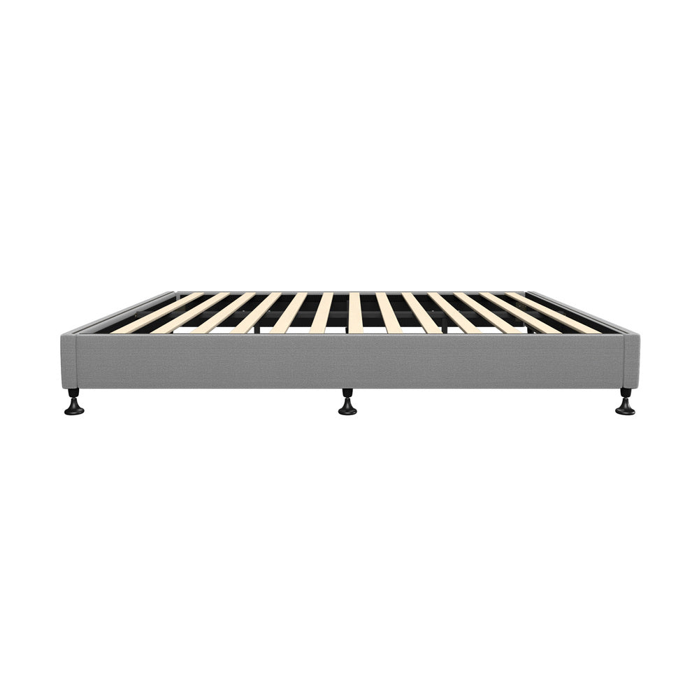 Oikiture Bed Frame Double Size Fabric Grey