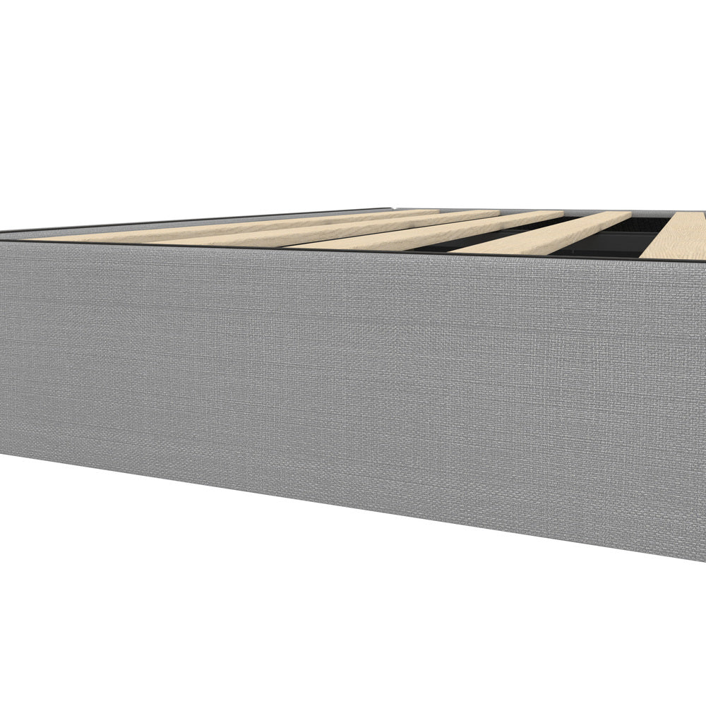 Oikiture Bed Frame Double Size Fabric Grey