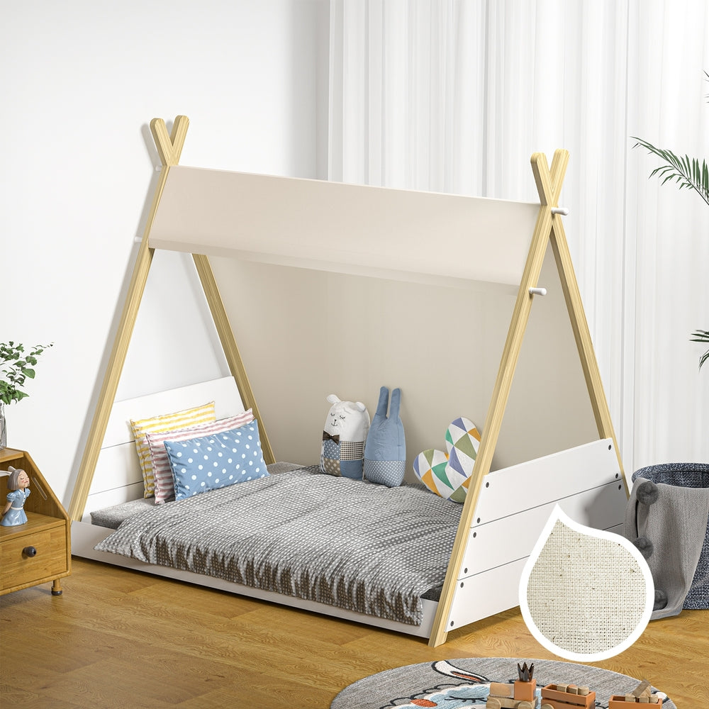 Oikiture Kids Bed Frame Single Size Bed Wooden