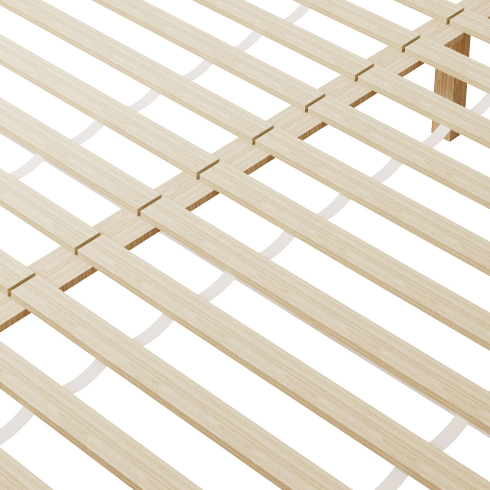 Oikiture Wooden Bed Frame King Size with Trundle Drawers White