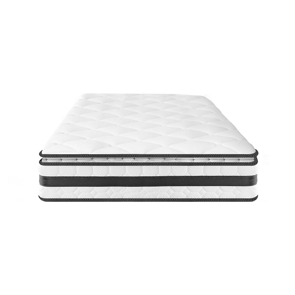 Oikiture King Single Kids Bed Frame Mattress Set Wooden Teepee House Beds
