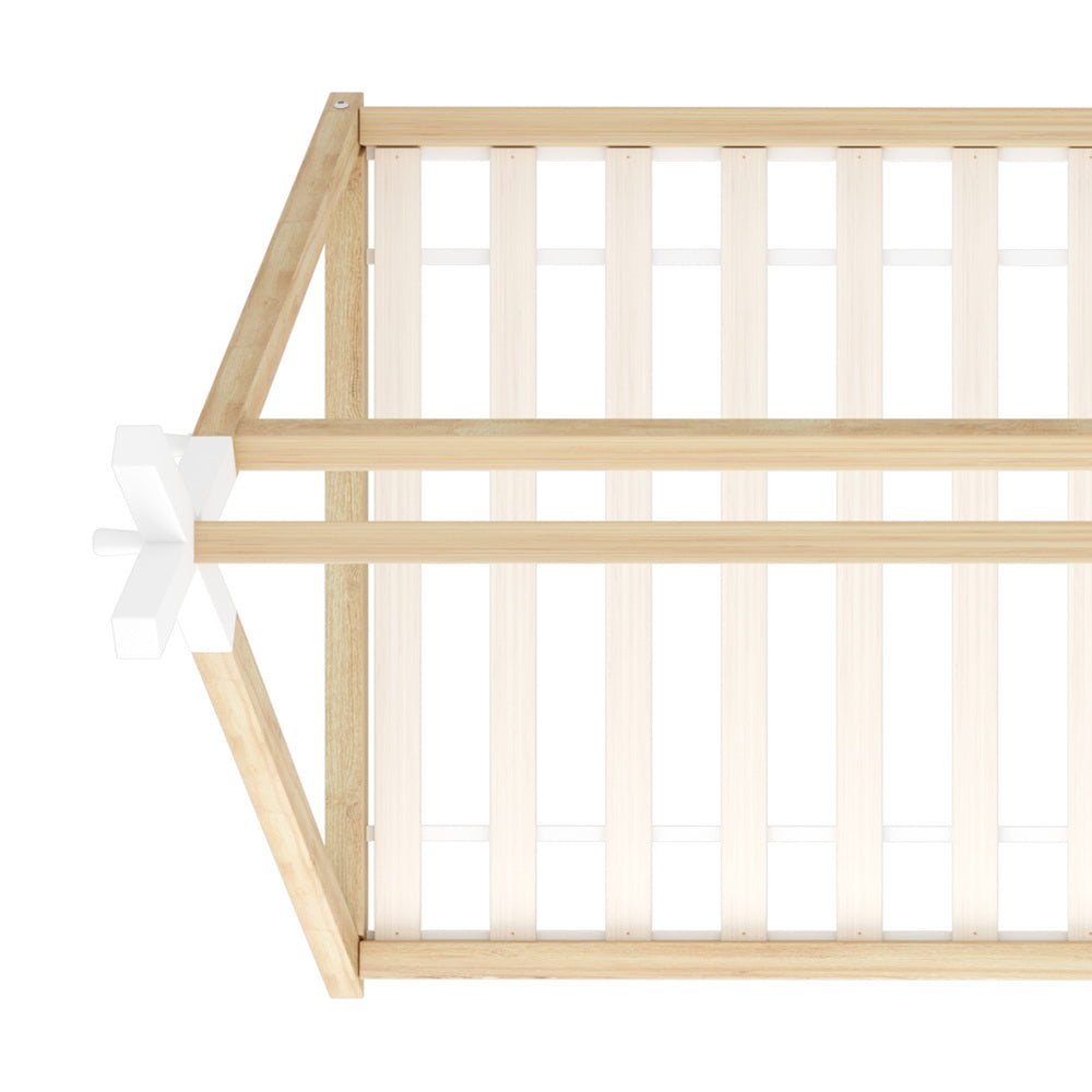 Oikiture Kids Bed Frame Wooden King Single Teepee House
