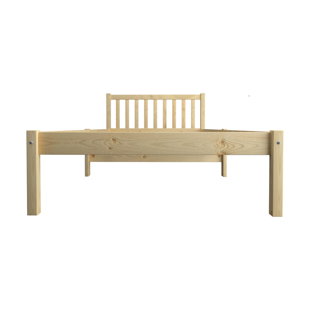 Oikiture Wooden Bed Frame King Single with Headboard