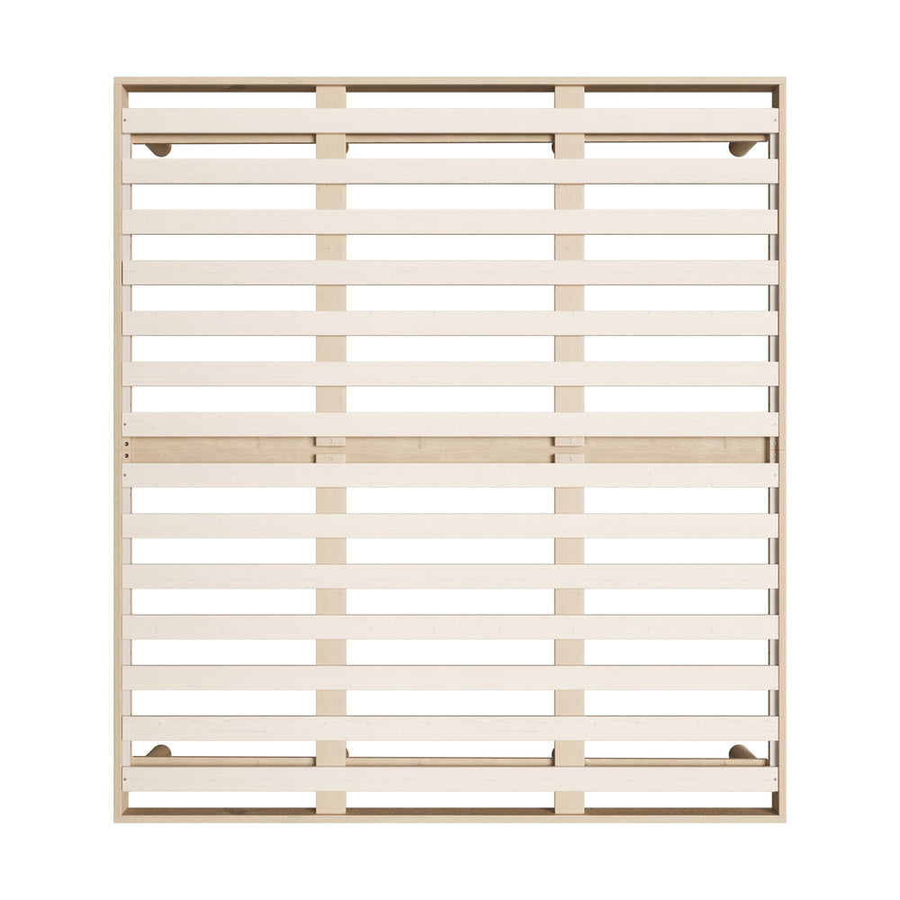 Oikiture Bed Frame King Size Bed Base Solid Wood Slats