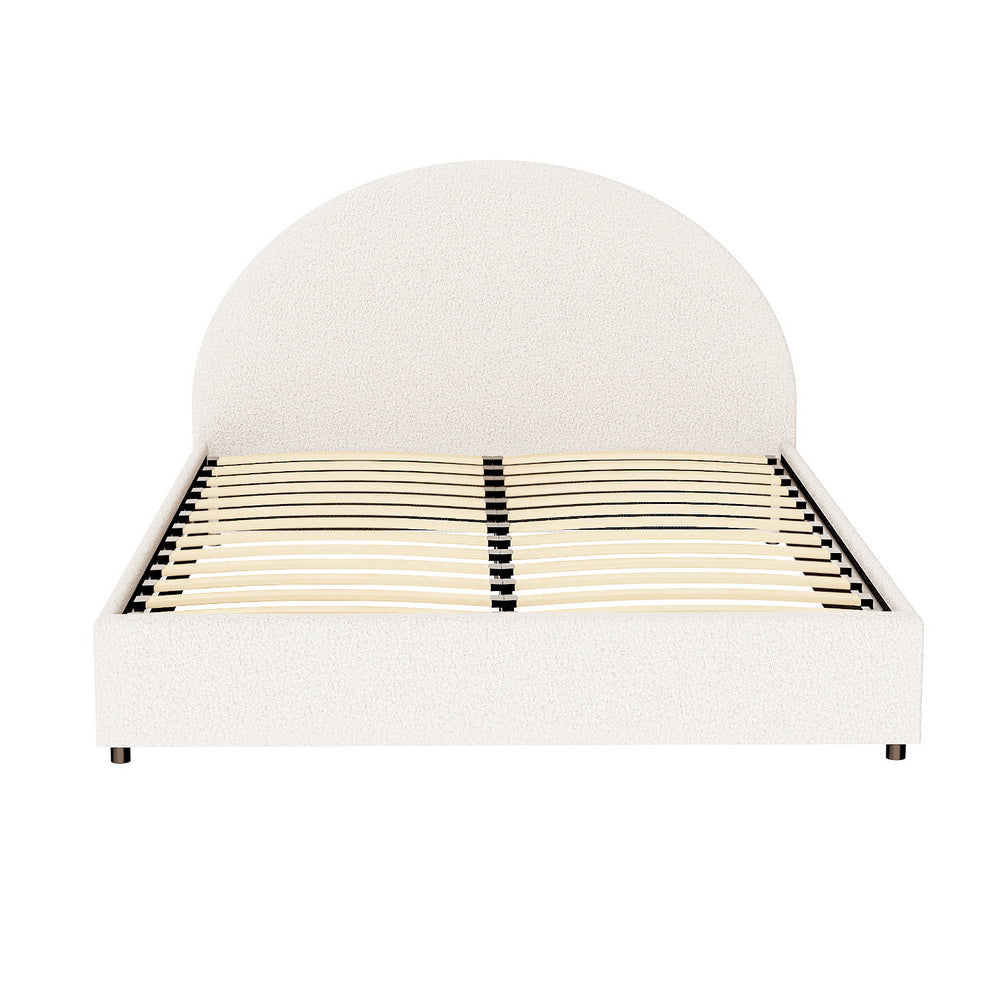 Artiss Bed Frame Gas Lift Strorage Beds Base Platform Boucle Fabric Double ELLA