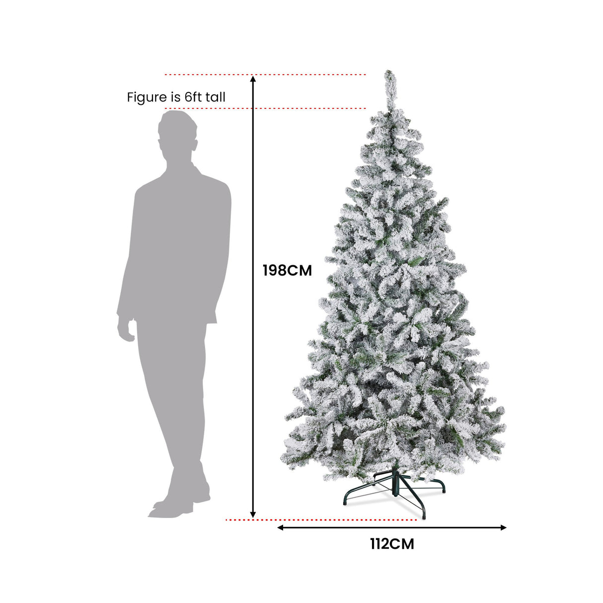 Christabelle 198cm feet Artifificial Christmas Tree - Snowy Emperor