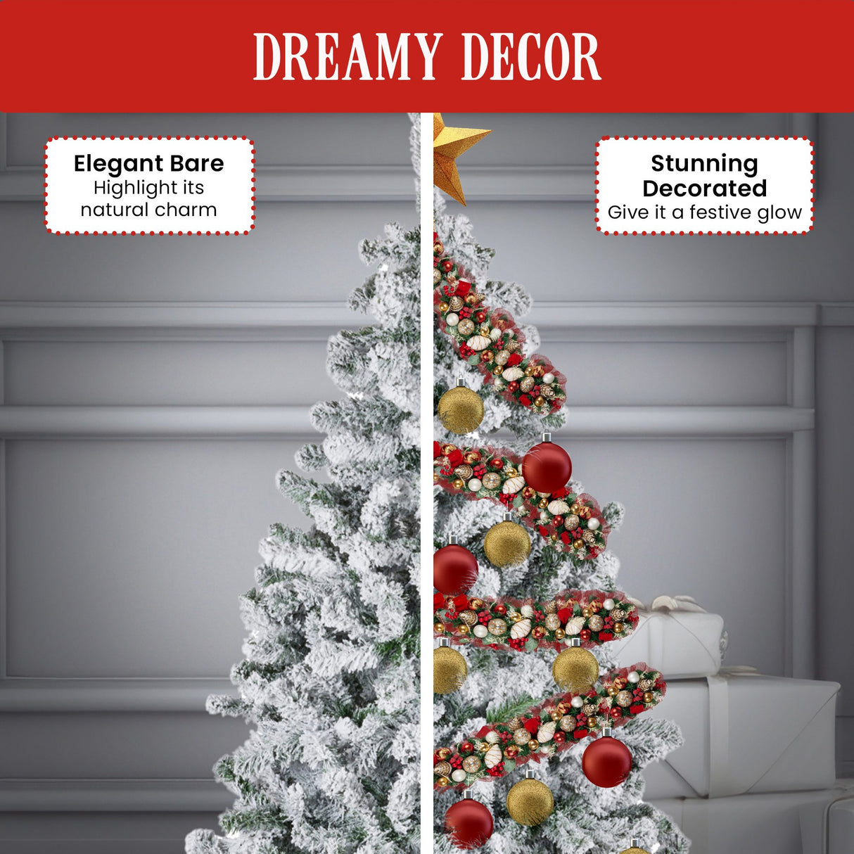 Christabelle 198cm feet Artifificial Christmas Tree - Snowy Emperor