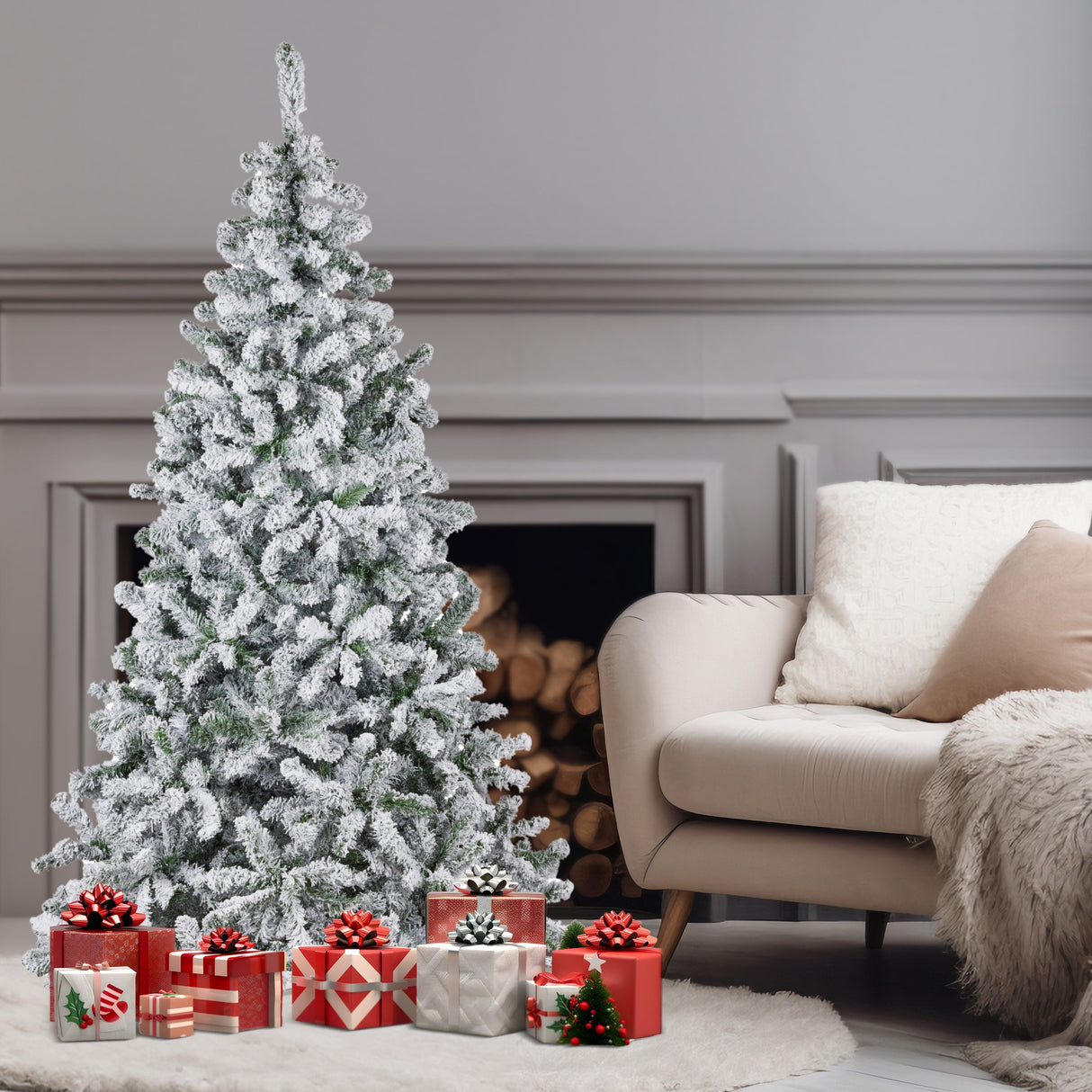 Christabelle 198cm feet Artifificial Christmas Tree - Snowy Emperor