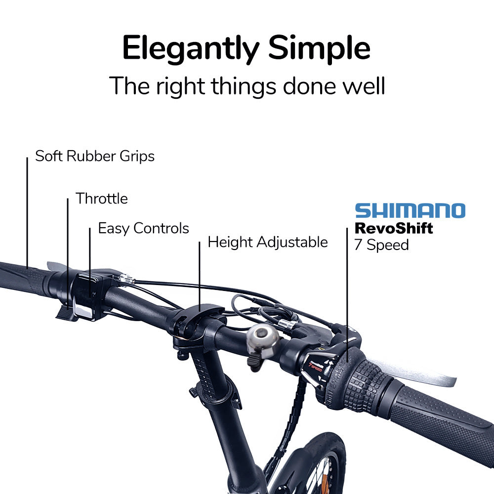 2023 VALK Shuttle 5 Electric Folding Bike, 20' Tyres, Shimano 7-Speed, Dark Grey