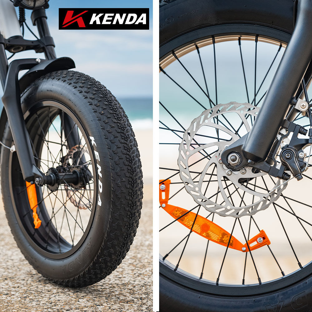 VALK Nomad Electric Fat Tyre Bike, 350W, 32km/hr, Throttle ebike, Disc Brakes, Step-Through Alloy, Shimano 7 spd, 20x4' Kenda Tyres, Suspension, Black