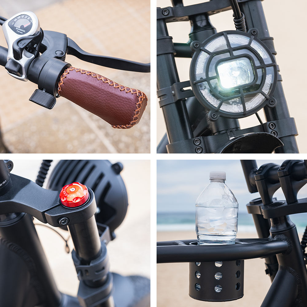 VALK Nomad Electric Fat Tyre Bike, 500W, 45km/hr, Throttle ebike, 20x4' Kenda Tyres, Shimano 7 spd, Suspension, Black