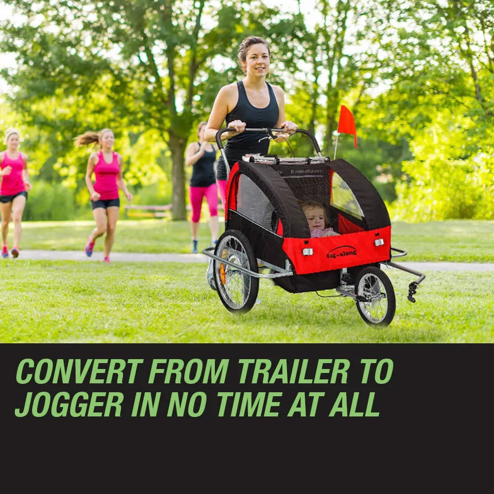 Tag-along Kids Bike Trailer Child Bicycle Pram Stroller Children Jogger Red