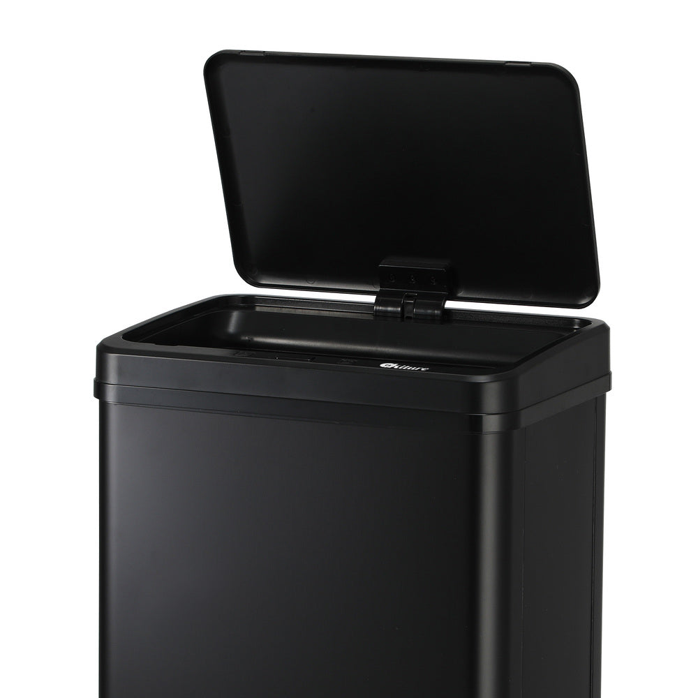 Oikiture 60L Motion Sensor Bin Stainless Steel Black