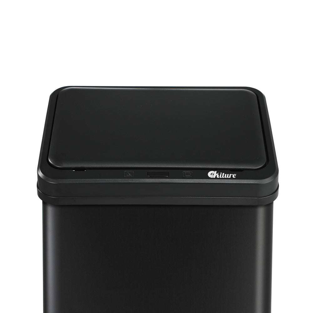 Oikiture 60L Motion Sensor Bin Stainless Steel Black