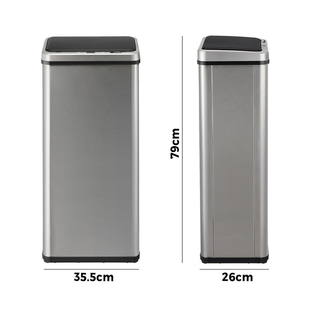 Oikiture Motion Sensor Bin 60L Automatic Silver