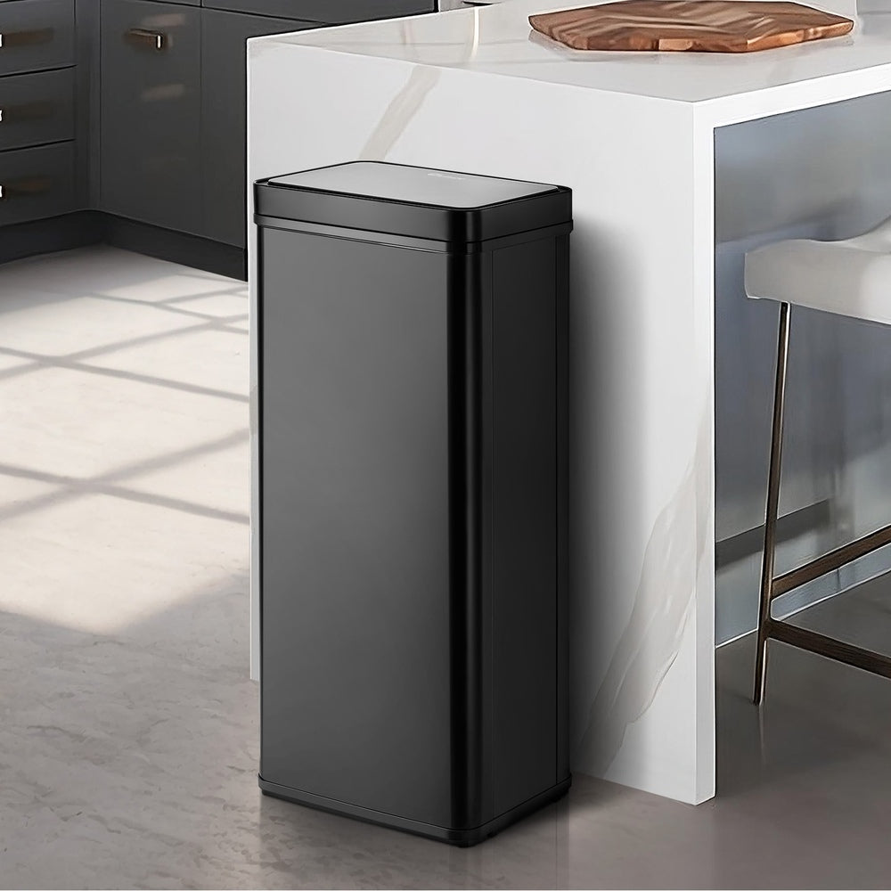Oikiture 75L Motion Sensor Bin Automatic Rubbish Trash Can Black