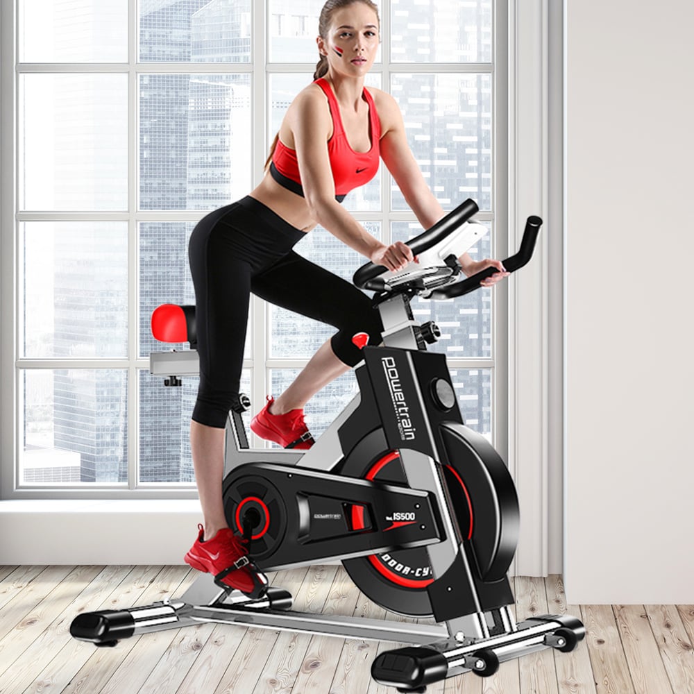 Powertrain IS-500 Heavy-Duty Exercise Spin Bike Electroplated - Silver