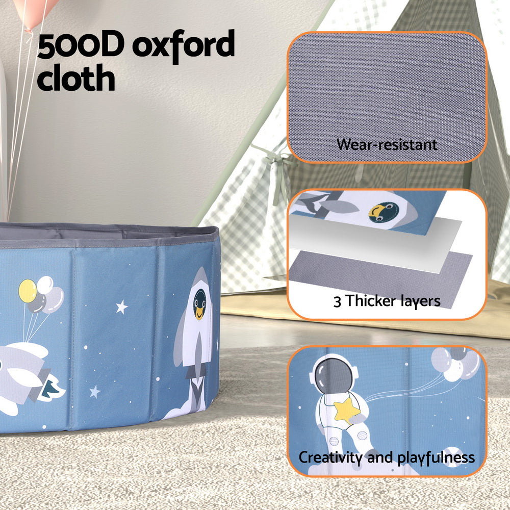 Keezi Foldable Blue Ball Pool Playhouse for Kids with Storage Bag