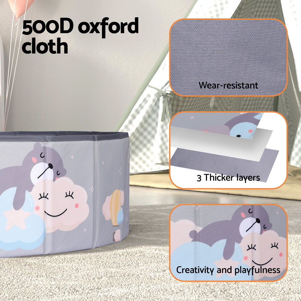 Keezi Foldable Ball Pool for Kids - Portable Toddler Playhouse with Storage Bag