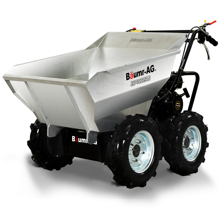 BAUMR-AG 6.5HP Mini Dumper Power Barrow Petrol-Powered with Galvanised Bucket