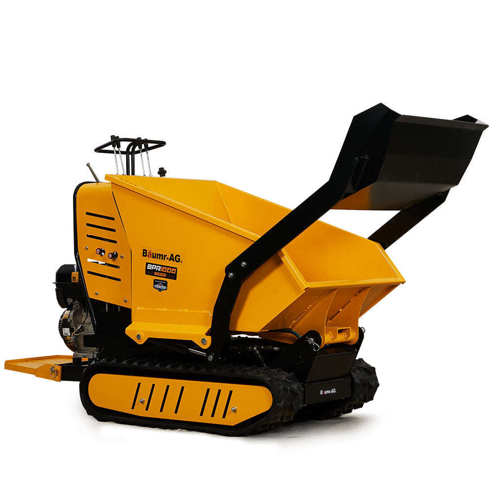 BAUMR-AG Motorised Ride On Tracked Wheelbarrow Dumper, 10HP Briggs & Stratton Petrol Engine 500kg Capacity (BPR1000)