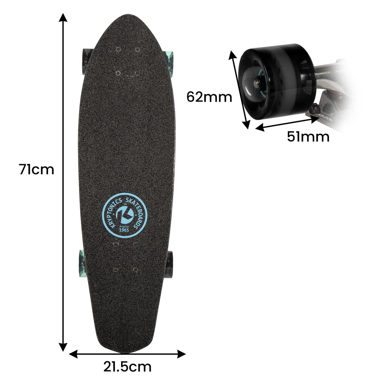 Kryptonics 28-Inch Skateboard Cruiser Board - Negative
