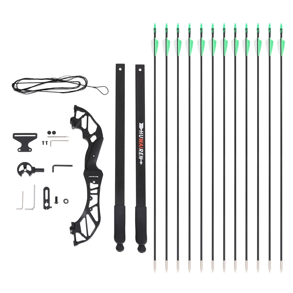 Beginner-Friendly 55lbs Recurve Takedown Bow and Arrow Set for Hunting - Green