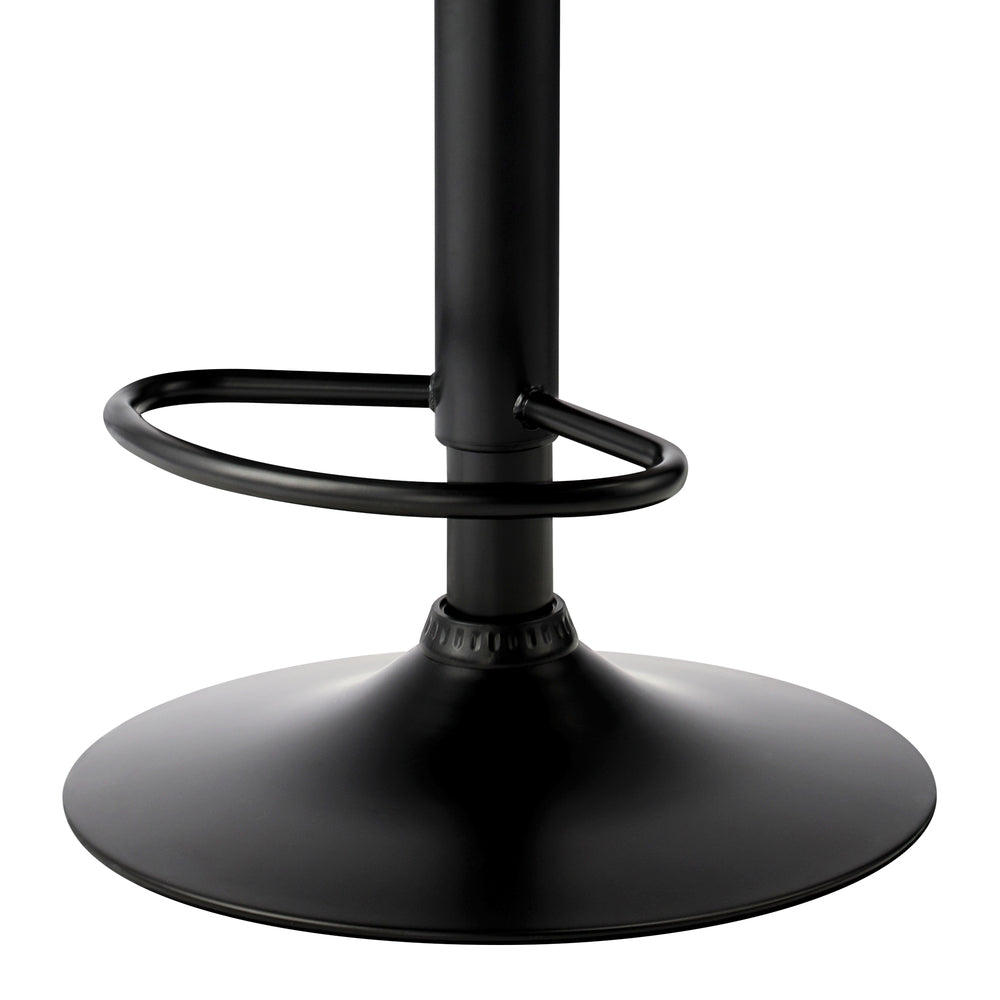 Oikiture 4x Bar Stools Swivel Gas Lift Metal Leather