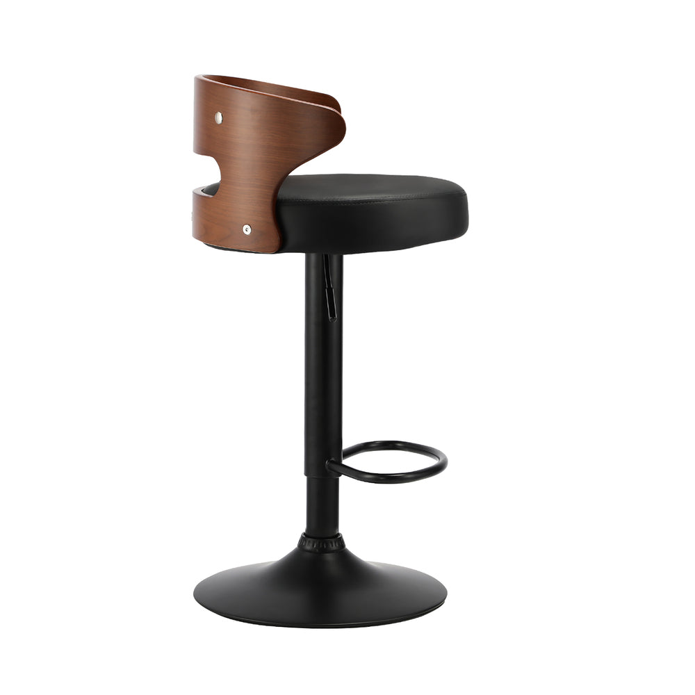 Oikiture 4x Bar Stools with Gas Lift Swivel Black