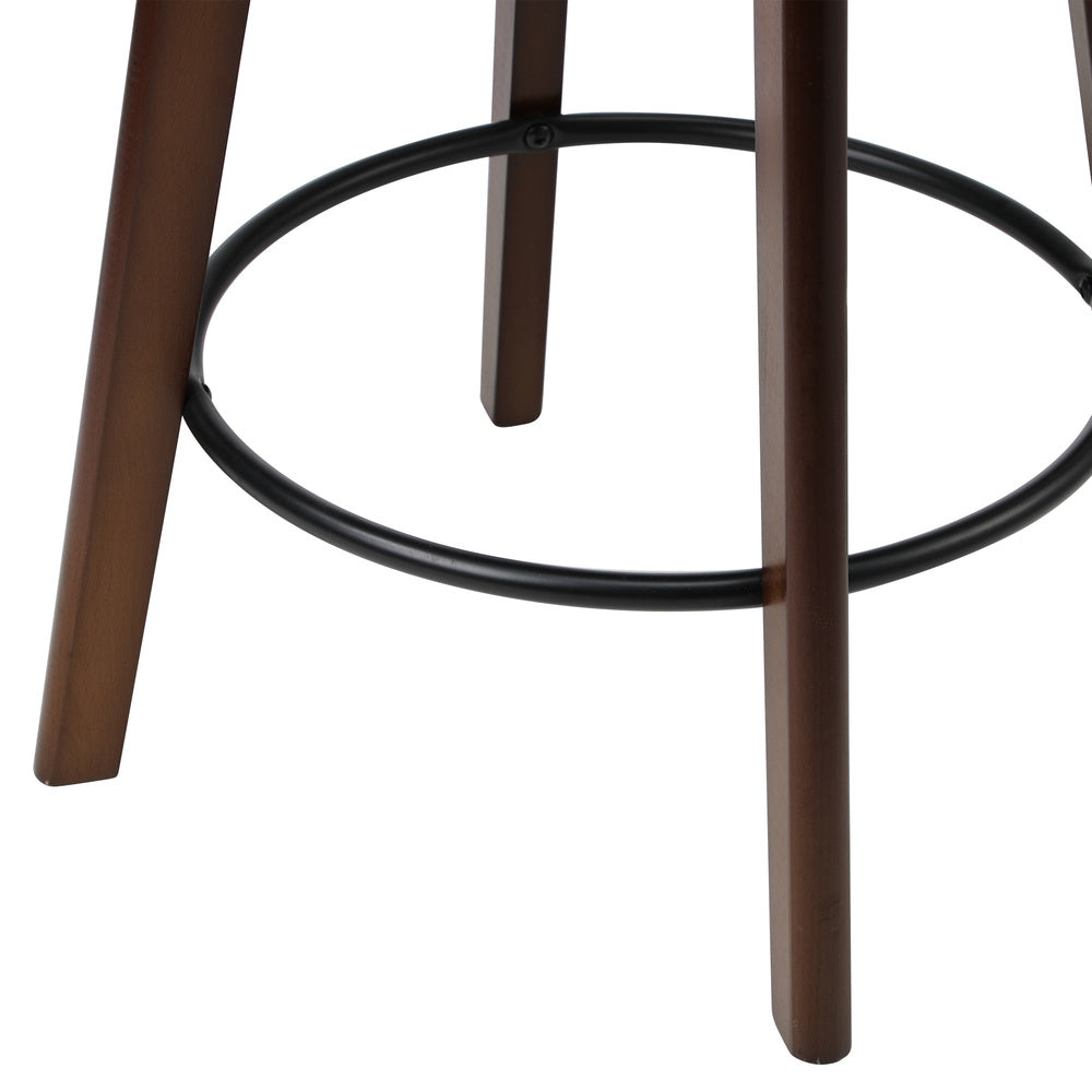 Oikiture 4x Bar Stools Swivel PU Leather Black