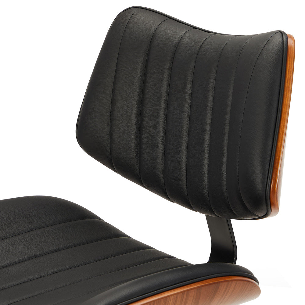 Oikiture 4x Bar Stool Kitchen Swivel Chair Wooden Leather Gas Lift