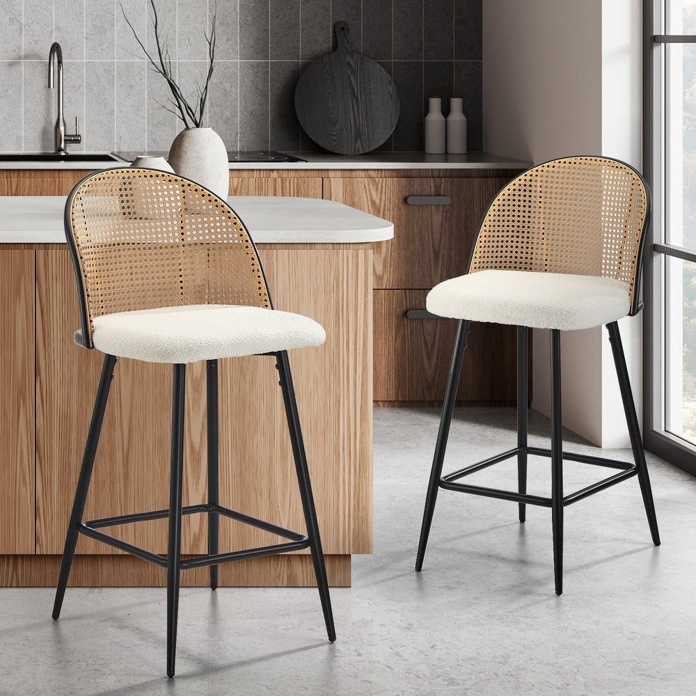 Oikiture Bar Stools Wooden Counter Chairs Black