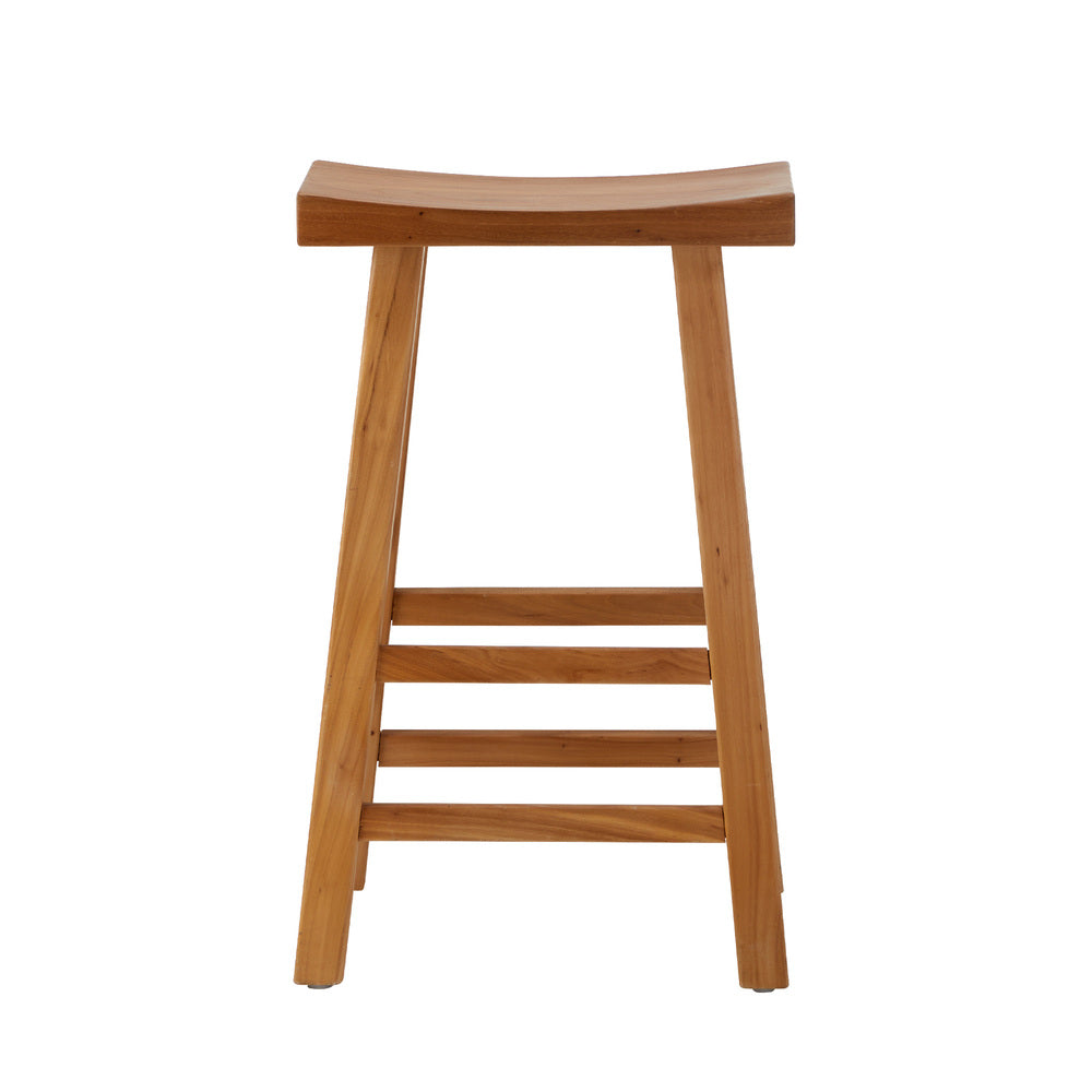 Oikiture Set of 4 Bar Stools Wooden Counter Chairs Natural