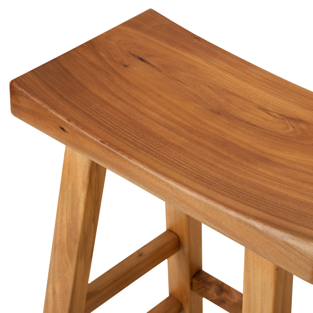 Oikiture Set of 4 Bar Stools Wooden Counter Chairs Natural