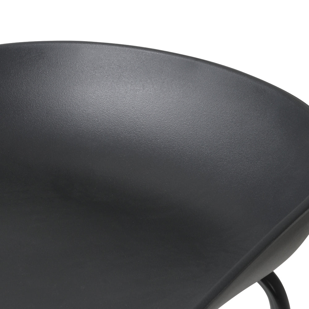 Oikiture 2x Kitchen Bar Stools Dinning Chairs Metal Black