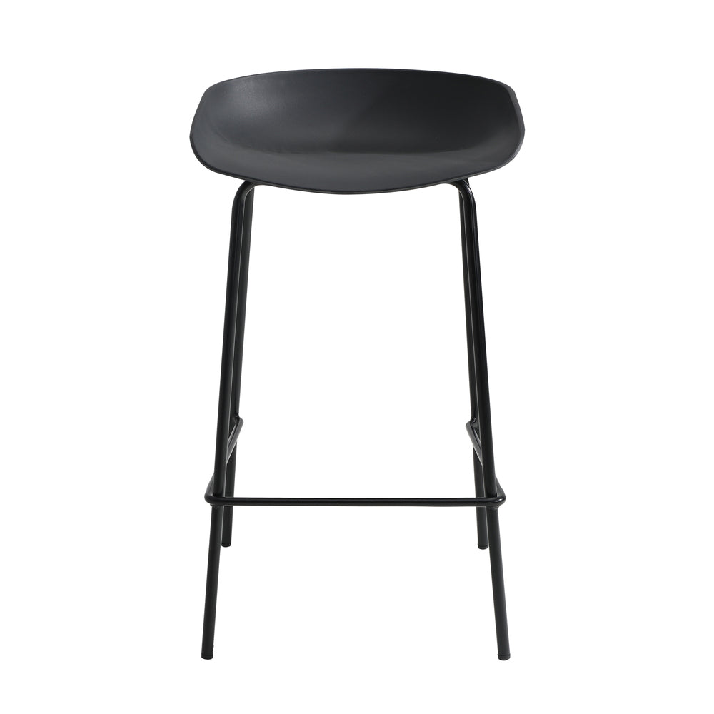 Oikiture Set of 4 Kitchen Bar Stools Metal Black