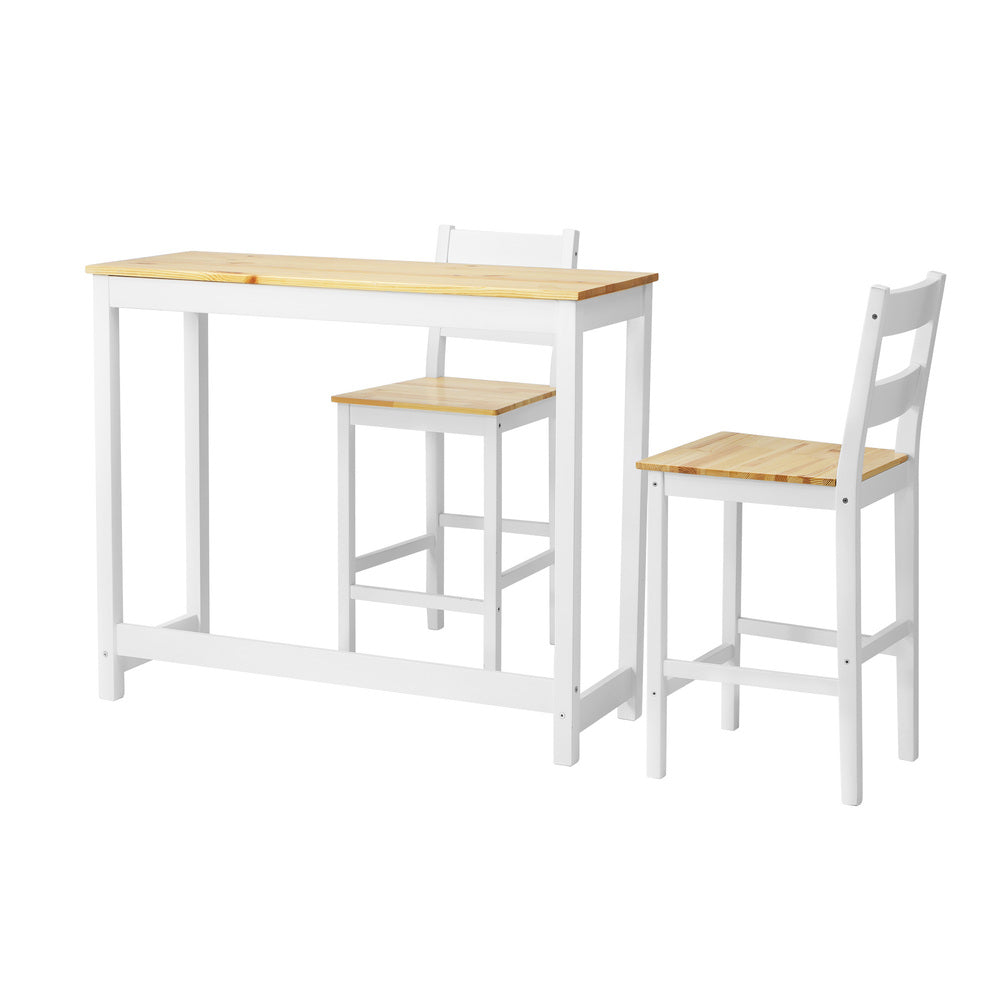 Oikiture 3PCS Bar Set Cafe Table&2 Stools