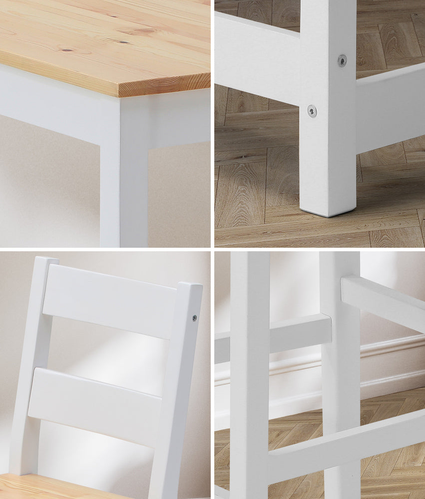 Oikiture 3PCS Bar Set Cafe Table&2 Stools