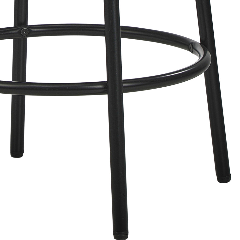 Oikiture 2x Bar Stools Kitchen Round Stool Boucle Fabric White