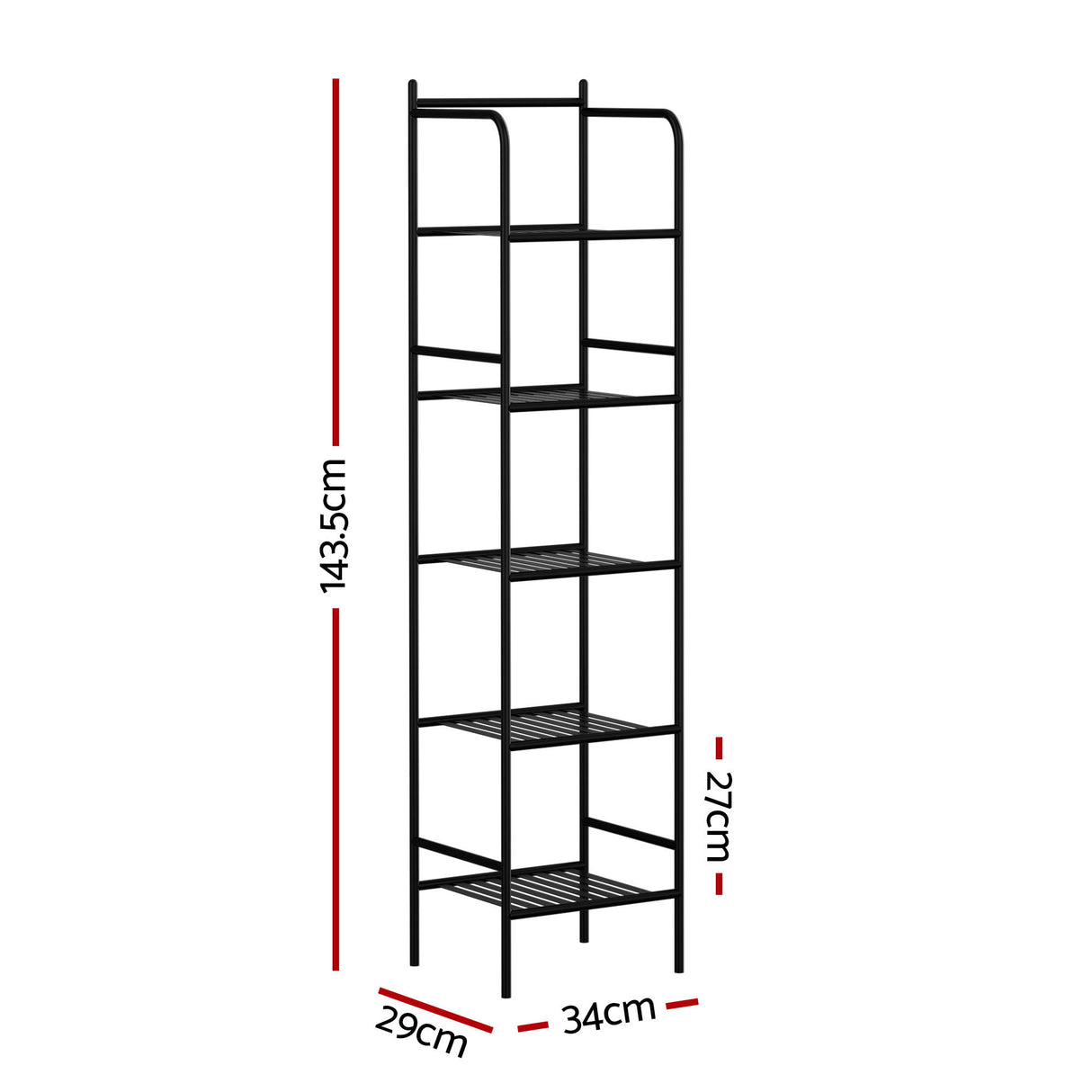 Artiss 5 Tier Floor Standing Corner Shower Caddy Bathroom Organizer Black