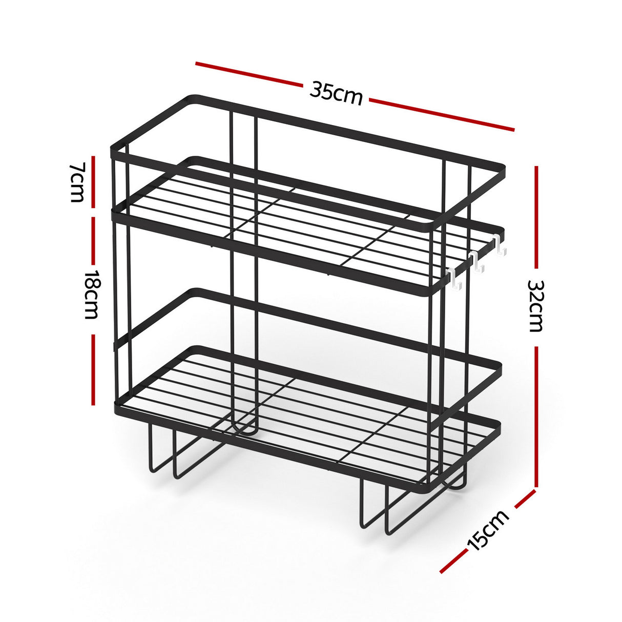Artiss Over Toilet Storage Rack Bathroom Shelf Organizer 2 Tier