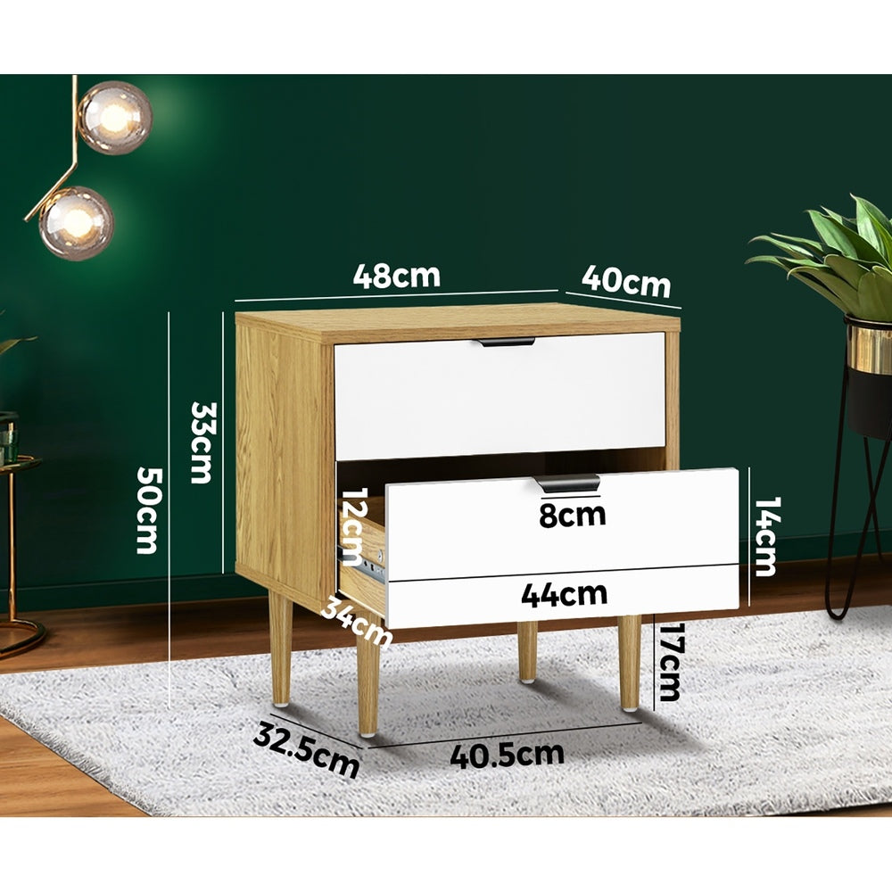 Oikiture Bedside Tables Set of 2 Side Table