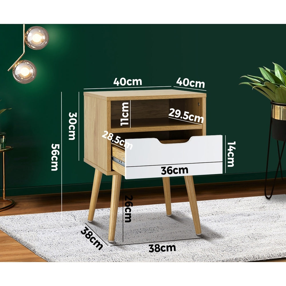 Oikiture Bedside Tables Set of 2 Side Table