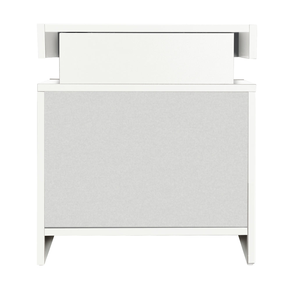 Oikiture Bedside Tables Set of 2 LED White