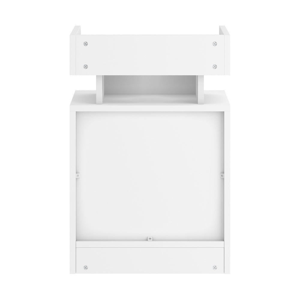 Oikiture 2x LED Bedside Table USB Charging Station White