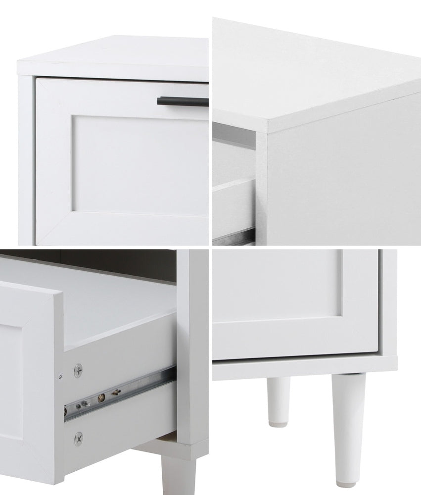 Oikiture Bedside Tables Set of 2 Nightstand White
